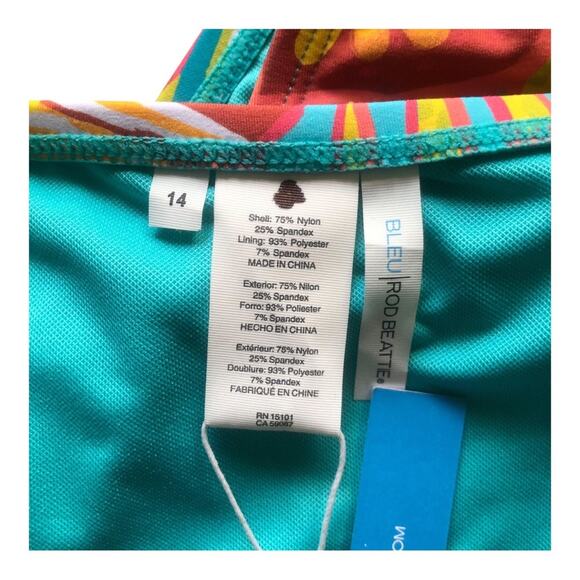 Bleu Rod Beattie NWT The Heat Is On Brief Tie Side Hipster Bikini Bottom Size 14 - Picture 8 of 16